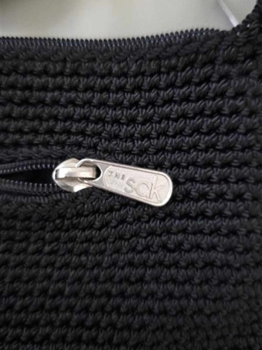 The Sak Black Crochet Shoulder Bag Purse Like New - Picture 4 of 12